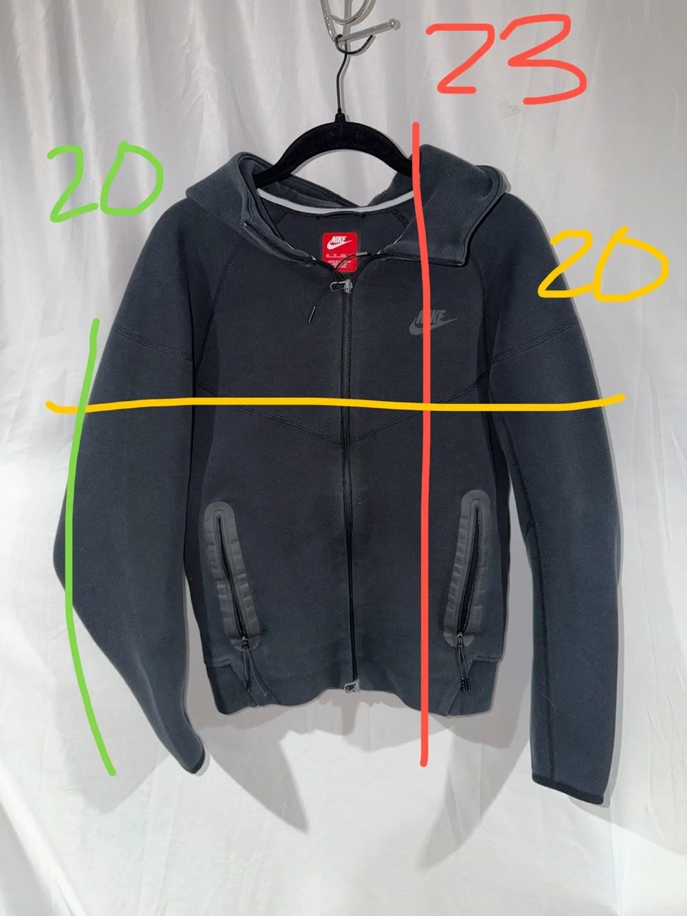 Nike Tech Fleece Black Full-Zip Hooded Sweatshirt Tracksuit Long sleeve Top XS